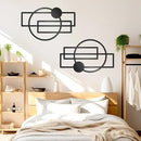 OYEFLY 2 Pcs Metal Abstract Wall Art,Modern Geometric Decor (Black, style 1) by CozyNest Decor
