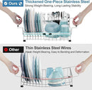 GSlife Expandable in Sink Dish Drying Rack - Capacity Adjustable Stainless Steel Over The Sink Dish Drainer with 2 Cup Holder and Utensil Holder for Kitchen Sink, 10.8"~17.9" L x 14.2" W, Silver by CozyNest Decor