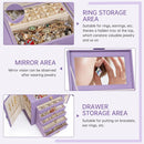 AKOZLIN 6-Tier Jewelry Box Organizer Functional 5 Drawers Leather Jewelry Storage Case for Women Girls Ring Necklace Earring Bracelet Holder Organizer with Mirror Violet by TinyTreasures Baby Boutique