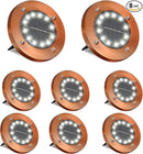HOFLY Outdoor In-Ground Solar Landscape Lights - 8 Pack, 12 LED, White Light for Pathway, Yard, Patio, Walkway by GreenHaven Gardens