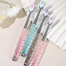 EasyHonor Soft Toothbrushes, Adult Medium Bristle Toothbrushes with Fashion Color Crystal & Non-Slip Handle and Wide-Head and Square Hole Bristles, Soft Toothbrush for Sensitive Gums (6 Pack) by TinyTreasures Baby Boutique