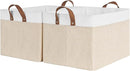 StorageWorks Storage Bins, Fabric Storage Bins for Shelves, Extra Large Storage Baskets with Metal Frame, Closet Baskets and Bins with Handles, Jumbo, Brown and White, 2-Pack by TinyTreasures Baby Boutique