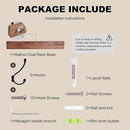 17.3" Small Wooden Coat Rack Wall Mount with 5 Hooks, Entryway Wall Hooks Coat Hanger for Hanging Towel Jacket Clothes Hat Backpack Shoe Purse Key Holder Multi Hook Rail by Black Walnut Wood by CozyNest Decor