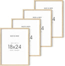 HAUS & HUES Set of 4 Natural Oak Frames - Beige Gallery Wall Frames, 18x24 by CozyNest Decor