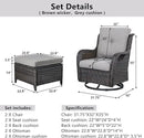 4 Pieces Patio Furniture Sets, Wicker Patio Swivel Glider Chair with Ottomans, Outdoor Furniture Set for Outside Porch, Deck, Balcony, Garden by GreenHaven Gardens