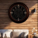 CLXEAST 24 Inch Illuminated in/Outdoor Lighted Atomic Analog Wall Clock with Thermometer & Hygrometer, Oversized Large Waterproof Wall Clocks for Living Room Decor,Bronze Finish by CozyNest Decor