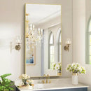 48x24In Gold Bathroom Mirror for Wall, Brushed Gold Rectangle Mirrors with Metal Frame, Bathroom Rectangular Mirror Modern Wall Mirror for Bedroom Living Room, Hangs Horizontal or Vertical by CozyNest Decor
