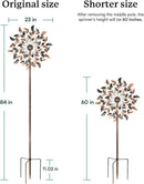Yard Garden Wind Spinners - Large Wind Spinners Outdoor Metal, Kinetic Lawn Patio Wind Sculptures Windmill Decor (Copper Leaves, W23 x H84) by CozyNest Decor