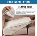 H.VERSAILTEX Velvet Stretch Couch Cushion Cover Plush Cushion Slipcover for Chair Loveseat Sofa Cushion Furniture Protector Seat Cushion Sofa Cover (2 Piece Large Sofa Cushion Covers, Ivory) by CozyNest Decor