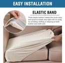H.VERSAILTEX Velvet Stretch Couch Cushion Cover Plush Cushion Slipcover for Chair Loveseat Sofa Cushion Furniture Protector Seat Cushion Sofa Cover (3 Piece XL Sofa Cushion Covers, Ivory) by CozyNest Decor
