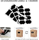 Airtight Food Storage Containers with Lids, Vtopmart 24 pcs Plastic Kitchen and Pantry Organization Canisters for Cereal, Dry Food, Flour and Sugar, BPA Free, Includes 24 Labels，Black by CozyNest Decor