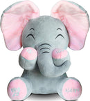 Aidiya Elephant Stuffed Animals Baby Gifts Peluches Ear Interactive Elephant Talking Singing Plush Toys for Girls Boys Gift Adjustable Volume 11.8" Set (Pink) by TinyTreasures Baby Boutique