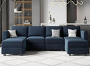 Belffin Modular Sectional Sofa U Shaped Velvet Couch with Reversible Chaise Oversized Couch with Ottoman Blue… by CozyNest Decor