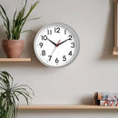 Wall Clock Small Analog 8 Inch Silent Non Ticking Battery Operated Modern Simple Decorative for Kitchen Office Bedroom Bathroom Living Room(Silver) by CozyNest Decor