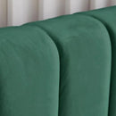 Livinia Twin Size Elton Velvet Platform Bed, Upholstered Bed Frame with Vertical Channel Tufted Headboard Footboard, Strong Wood Slats, No Box Spring Needed, Green (Twin) by CozyNest Decor