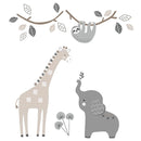 Lambs & Ivy Baby Jungle Animals 4-Piece Gray/White/Taupe Crib Bedding Set by TinyTreasures Baby Boutique