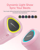 Portable Bluetooth Speaker with Lights, Stocking Stuffers, Powerful Crystal Clear Sound, IPX5 Waterproof, All Day Playtime, BT 5.3, TWS Paring, Small Wireless Speaker for Outdoor, White Elephant Gifts by TinyTreasures Baby Boutique