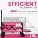 OVERMONT Collapsible Wagon with Tailgate - 220lbs Extended Lightweight Foldable Utility Wagons Folding Cart with Wheels - Small Garden Grocery Cart for Shopping,Grocery,Sports,Garden by GreenHaven Gardens