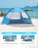 OutdoorMaster Beach Tent for 3/4 Person - Easy Setup Sun Shade Shelter, Portable Beach Shade Sun Canopy with UPF 50+ UV Protection, Removable Skylight Family Size by TinyTreasures Baby Boutique