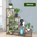 XXXFLOWER Plant Stand Indoor Outdoor Wood Plant Shelf for Multiple Plants ，Large Plant Rack for Window Garden Balcony Patio Porch Living Room (Brown-8 Potted) by GreenHaven Gardens