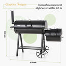 Captiva Designs Heavy Duty Outdoor Smoker,Extra Large Cooking Area(941 sq.in. in Total) Offset Smoker, Best Charcoal Smoker and Grill Combo for Outdoor Garden Patio and Backyard Cooking by GreenHaven Gardens