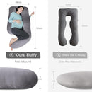 MOON PARK Pregnancy Pillows for Sleeping - U Shaped Full Body Maternity Pillow with Removable Cover - Support for Back, Legs, Belly, HIPS - 57 Inch - Dark Grey - Cooling Cover by TinyTreasures Baby Boutique