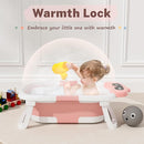 AVIDOR Baby Bathtub,Collapsible Bathtub for Newborn to Toddler,Durable Essential Infant Bath Tub,Portable Travel Baby Tub with Soft Bath Net,No-Slip Feet and Dinosaur Shaped (Pink) by TinyTreasures Baby Boutique