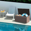 Premium Pro Edition 73 Gallon Lockable Resin Deck Box, Waterproof & UV-Resistant Outdoor Storage Box for Outdoor Cushion Storage, Garden Tools & Pool Accessories Storage, Brown by CozyNest Decor