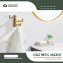 Angle Simple 3 Arms Towel Hook Brushed Gold, 304 Stainless Steel Swivel Triple Towel Holder, Folding Bathroom Hook, Wall Mount by CozyNest Decor