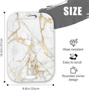 Serving Trays with Handles, 14.5 x 9.8 inch Rectangular Plastic Tray for Restaurant, Kitchen, Golden White Marble by CozyNest Decor