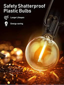 Brightown Outdoor String Lights - 2 Pack Globe Patio Lights 50 Ft with 25 G40 Shatterproof Bulbs, Waterproof Connectable Commercial Hanging Lights for Backyard Bistro Porch Cafe by GreenHaven Gardens