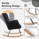 NIOIIKIT Nursery Rocking Chair Teddy Upholstered Glider Rocker Rocking Accent Chair Padded Seat with High Backrest Armchair Comfy Side Chair for Living Room Bedroom Offices (Black Teddy) by TinyTreasures Baby Boutique