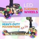Hurtle 3-Wheeled Scooter for Kids - Wheel LED Lights, Adjustable Lean-to-Steer Handlebar, and Foldable Seat - Sit or Stand Ride with Brake for Boys and Girls Ages 1-14 Years Old by TinyTreasures Baby Boutique