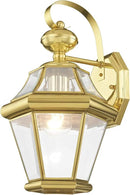 Livex Lighting 2161-02 Outdoor Wall Lantern with Clear Beveled Glass Shades, Polished Brass by GreenHaven Gardens