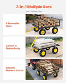 VEVOR 1200 Lbs Steel Garden Cart, Heavy Duty Pullable Garden Wagon Yard Cart, 2 in 1 Outdoor Metal Utility Wagon Yard Trailer with 13" All Terrain Tires, Mesh Removable Sides and 180°Rotating Handle by GreenHaven Gardens