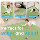 1.3" Thick Baby Play Mat for Floor, 39x59 Foam Tummy Time Mat, Padded Support Soft Plush Nursery Rug for Infant Kids Toddler Crawling Kick Activity (Olive Green) by TinyTreasures Baby Boutique