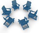Adirondack Chairs Set of 6, Outdoor Fire Pit Chairs, HDPE All-Weather Adirondack Chairs with Cup Holder, Lawn Chair for Deck, Patio, Garden (Navy Blue) by GreenHaven Gardens