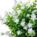 Artificial Plants Flowers Grass Shrubs 8 Pack No Fade Faux Plastic Flowers Outdoor for Vases Farmhouse Garden Porch Patio Office Indoor Wedding Decoration Greenery Fake Plants (2