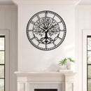 Tree of Life Wall Clock – Elegant 24-Inch Oversized Metal Farmhouse Decor for Living Room, Modern Battery Operated Wall Clock with Silent Operation by CozyNest Decor