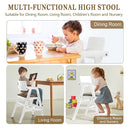 Solid Wood High Chair for Toddlers to Teens, Adjustable Height Toddler Dining Chair, Easy to Clean Toddler Highchair with Removable PU Cushion for Dining, Studying, Step Tool, White by TinyTreasures Baby Boutique