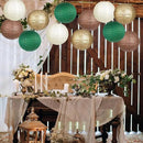 Paper Lanterns Green Brown Gold Round Hanging Chinese Lanterns for Birthday Party Gender Neutral Woodland Baby Shower Decorations Pack of 12 by CozyNest Decor