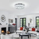 16.5" Crystal Chandelier LED Modern Flush Mount Ceiling Light Fixtures Round Ring Luxury Large Chandelier for Living Room Bedroom Dining Room Entrance (Cool white-16.5") by CozyNest Decor