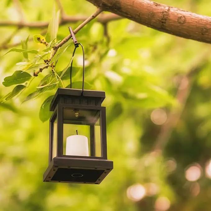 GIGALUMI 8 Pack Solar Hanging Lantern Outdoor, Candle Effect Light with Stakes for Garden, Patio, Lawn, Deck, Umbrella, Tent, Tree, Yard, Driveway-Warm White, photo 2 of 9
