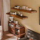 IAE Walnut Floating Wall Shelves 55 inch, Bathroom Shelves Wall Mounted,Invisible Shelves Floating Kitchen Shelves,Wooden Wall Shelves with Brackets for Living Room Wall Mounted,Easy Install,Set of 2 by CozyNest Decor
