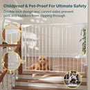 Cumbor 34" Extra Tall No Bottom Bar Baby Gate for Stairs, Auto Close Dog Gate Indoor for Larger Pets, 31.6-48" Hardware Mounted Safety Gate for Doorways, Wide Walk Thru Door for Easy Access (White) by TinyTreasures Baby Boutique