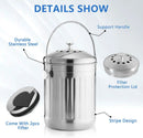 ENLOY Compost Bin for Kitchen Countertop, 1.3 Gallon Stainless Steel Indoor Compost Bucket for Kitchen Countertop Odorless Compost Pail for Kitchen Food Waste with Carrying Handle Easy to Clean by GreenHaven Gardens