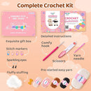 Mewaii Crochet Kit for Beginners Level 1 with 40% Extra Eco-Friendly Pre-Started Easy Yarn, Step-by-Step Video Tutorials for Adults and Kids (2 Pack Lambs) by TinyTreasures Baby Boutique