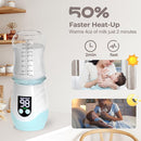 Portable Cordless Baby Bottle Warmer for Travel, Rechargeable with 8 Adapters & 1 Milk Powder Container, Safe Material, Fast Heating, Compatible with Major Brands,Blue by TinyTreasures Baby Boutique