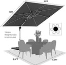 Patio Umbrella, 10FT Outdoor Cantilever Umbrella with 360-degree Rotation for Garden, Deck, Backyard, Pool and Beach, Grey by GreenHaven Gardens