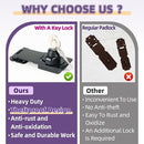 Alise Keyed Hasp Lock,4 Inch Safety Packlock Clasp Hasps Latch,Black Door Hinge Lock with Keys Keyed Locking Hasps for Cabinet,Closet,Drawer, Barn,Fence,Garage Doors by TinyTreasures Baby Boutique